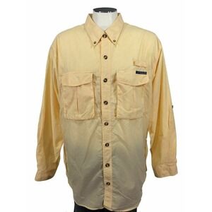 ExOfficio Button Down Shirt XL Yellow Vented‎ Fishing Hiking Mens